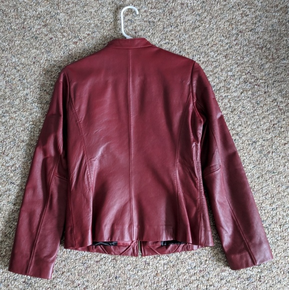 MOSSIMO Red Leather Jacket/Coat - Picture 2 of 5